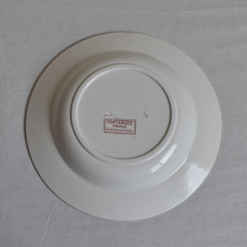Antique Deep Plate - Sarreguemines Fontanges