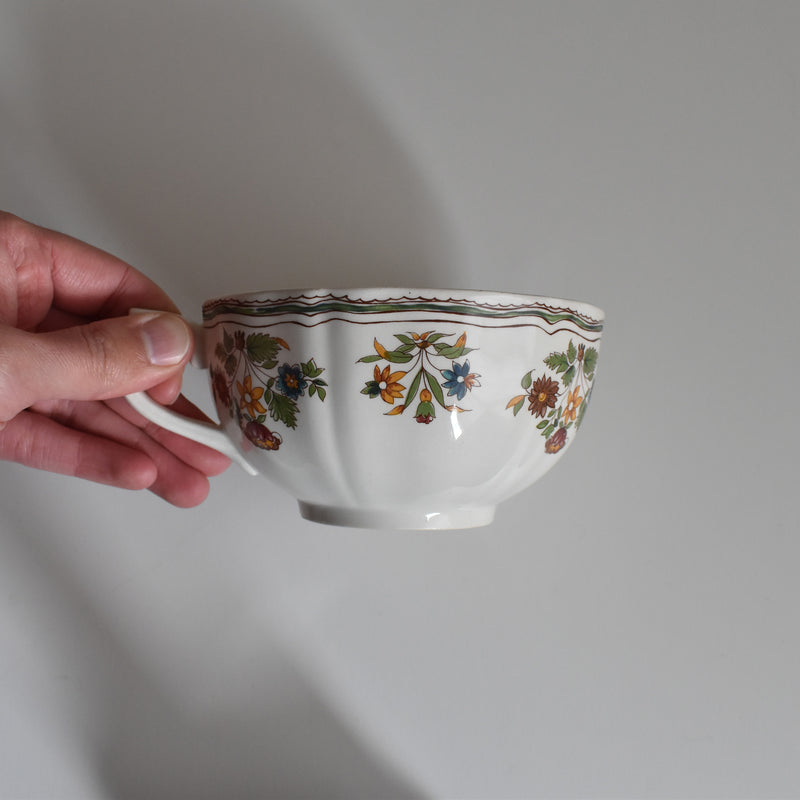 Vintage Chocolate Cup & Saucer, Gien, Moustier Olerys A