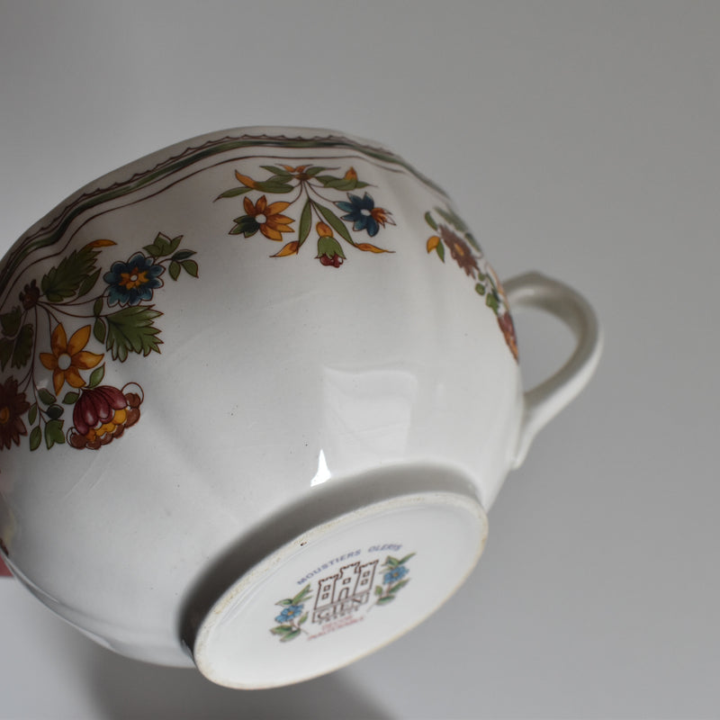 Vintage Chocolate Cup & Saucer, Gien, Moustier Olerys A