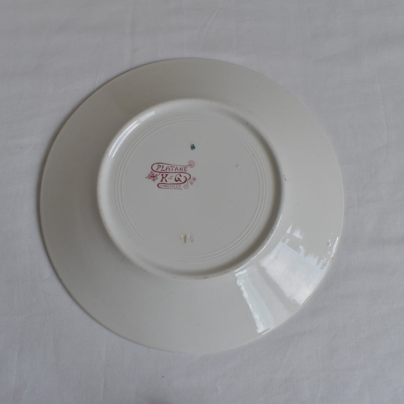 Antique Plate K&G Luneville Platane F