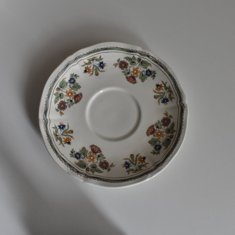 Vintage Chocolate Cup & Saucer, Gien Moustier Olerys B