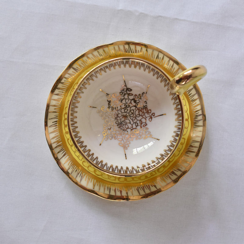 ア.ドラサンヴァル A.Dressinval コーヒーカップ＆ソーサー イェロー B