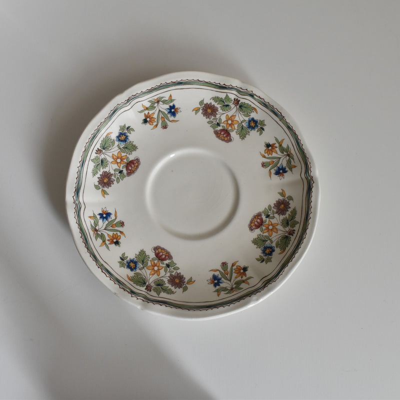 Vintage Chocolate Cup & Saucer, Gien Moustier Olerys B