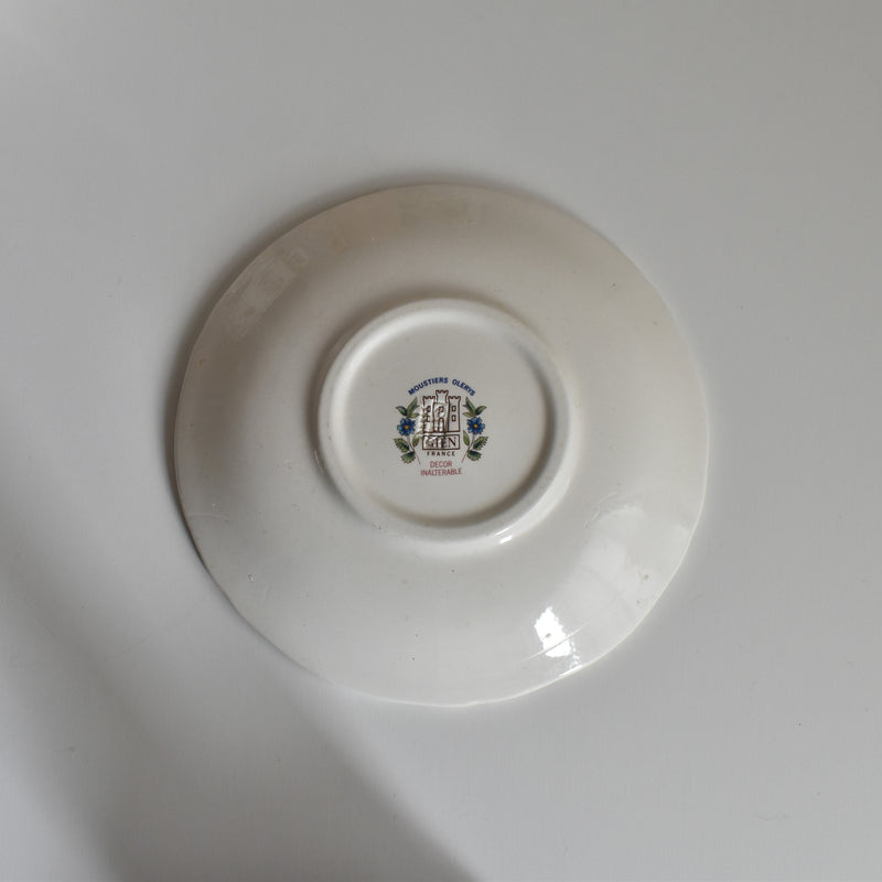 Vintage Chocolate Cup & Saucer, Gien Moustier Olerys B