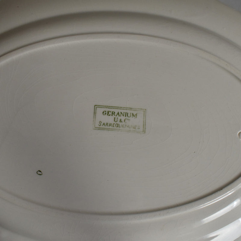 Antique Oval Platter, U&C Sarreguemines Geranium