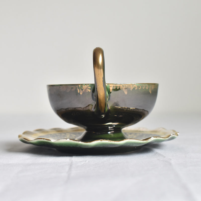 ア.ドラサンヴァル A.Dressinval コーヒーカップ＆ソーサー ダークグリーン A