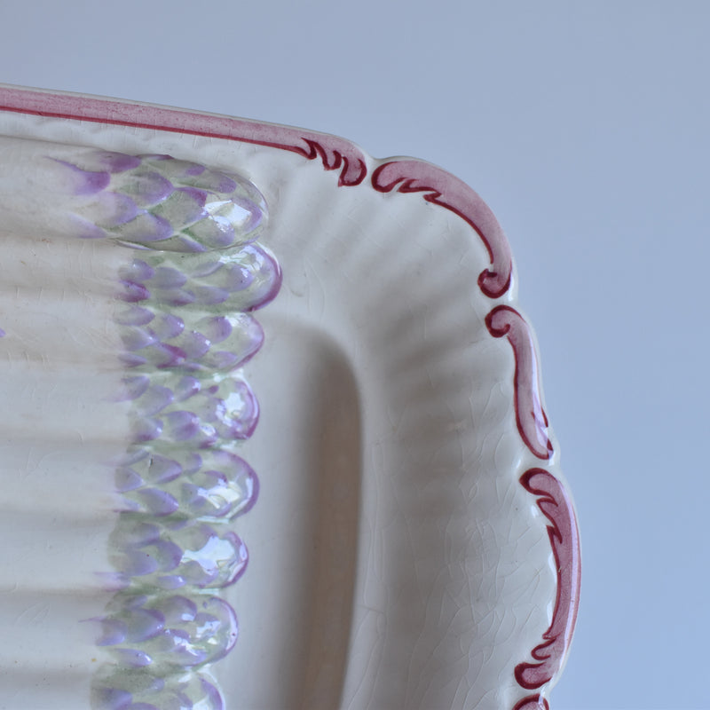 Vintage Asparagus Plate Digoin & Sarreguemines