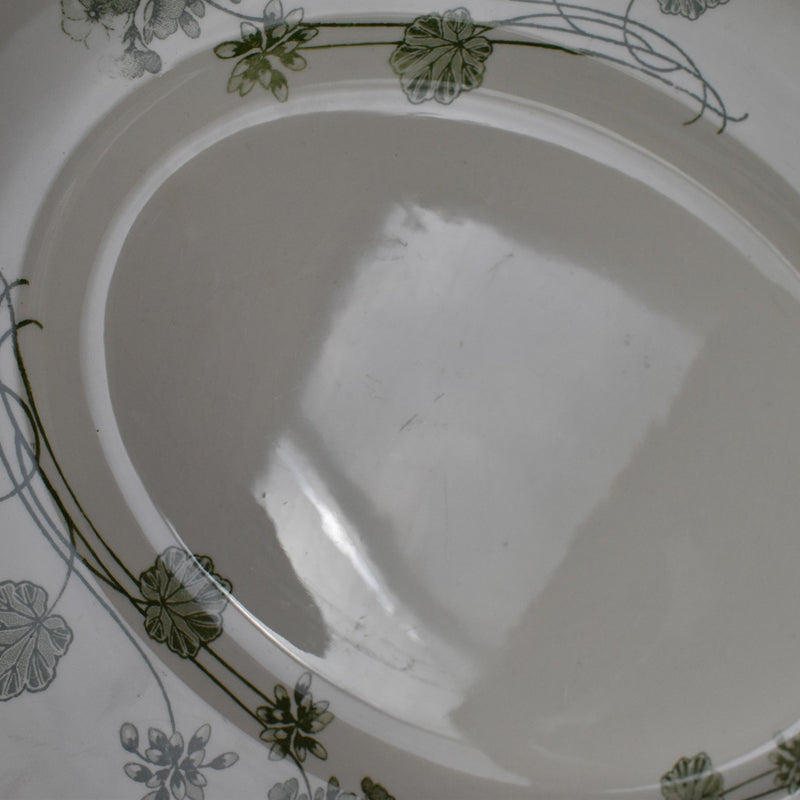 Antique Oval Platter, U&C Sarreguemines Geranium