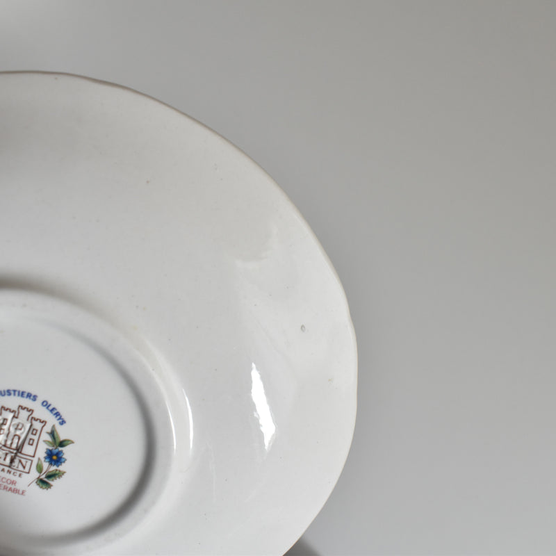 Vintage Chocolate Cup & Saucer, Gien Moustier Olerys B