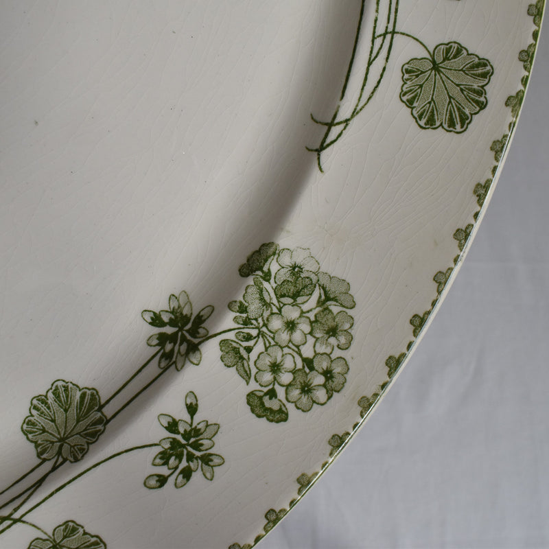 Antique Oval Platter, U&C Sarreguemines Geranium