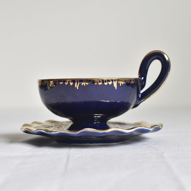 ア.ドラサンヴァル A.Dressinval コーヒーカップ＆ソーサー ダークブルー A