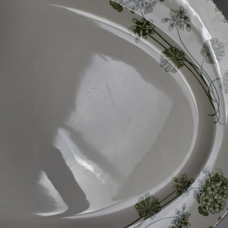 Antique Oval Platter, U&C Sarreguemines Geranium