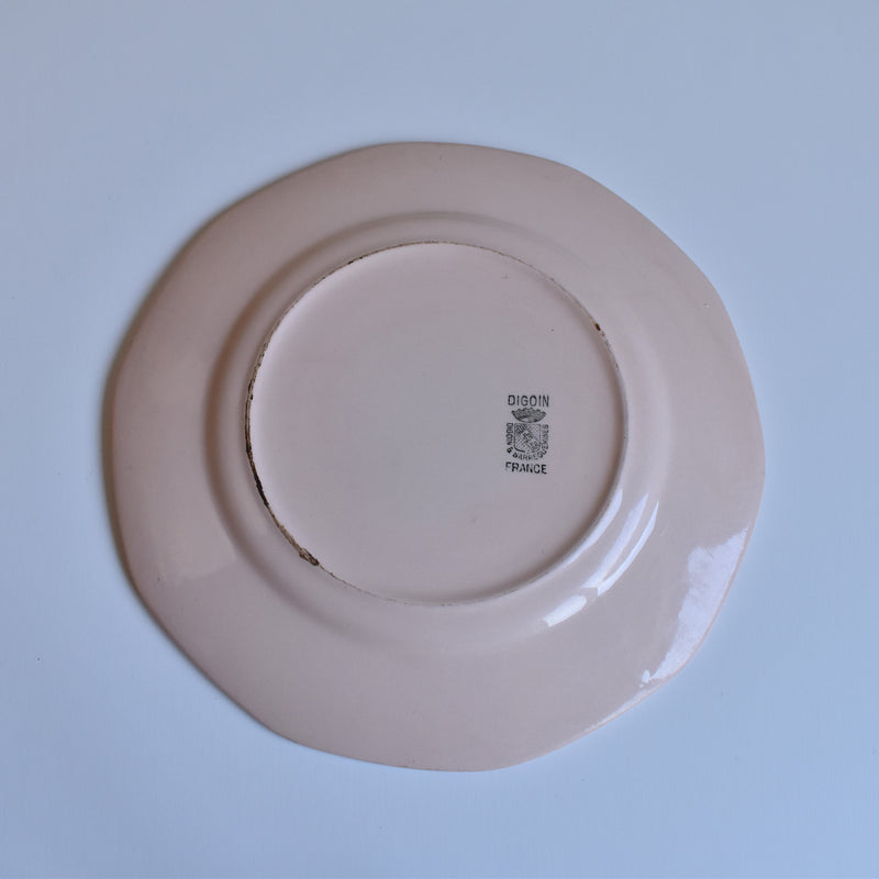 Vintage Plate: Digoin & Sarreguemines Rose