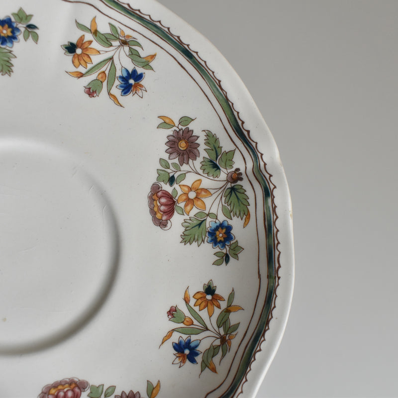 Vintage Chocolate Cup & Saucer, Gien Moustier Olerys B