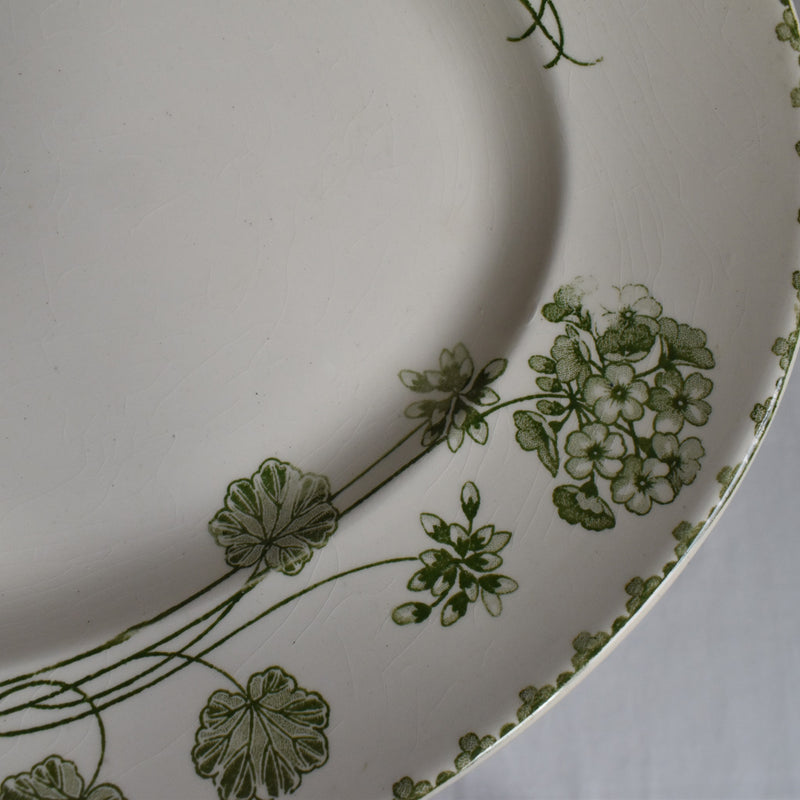 Antique Oval Platter, U&C Sarreguemines Geranium