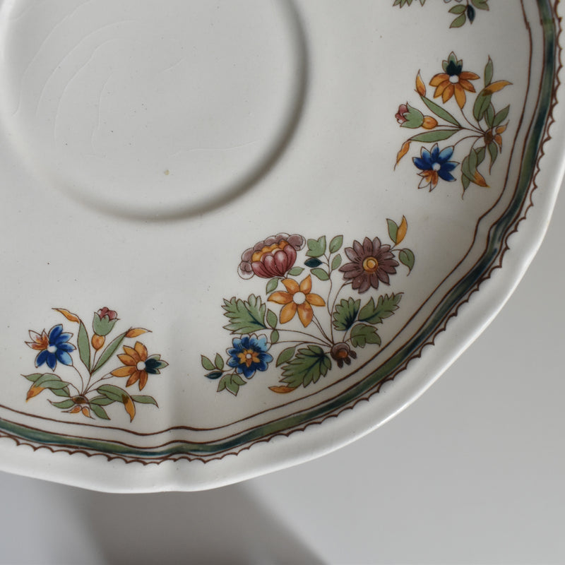 Vintage Chocolate Cup & Saucer, Gien Moustier Olerys B