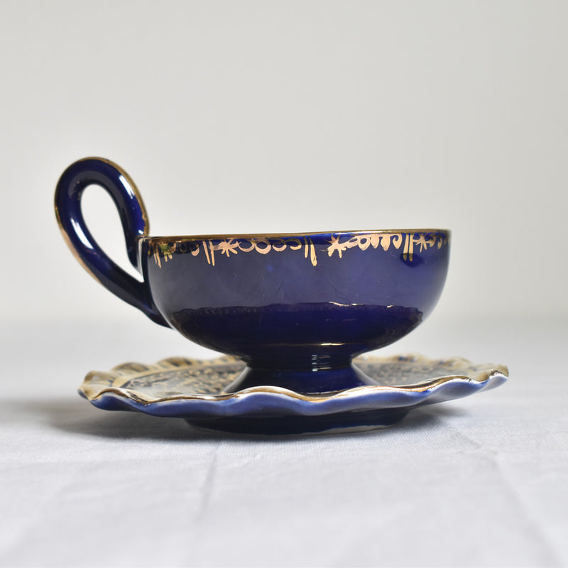 ア.ドラサンヴァル A.Dressinval コーヒーカップ＆ソーサー ダークブルー A