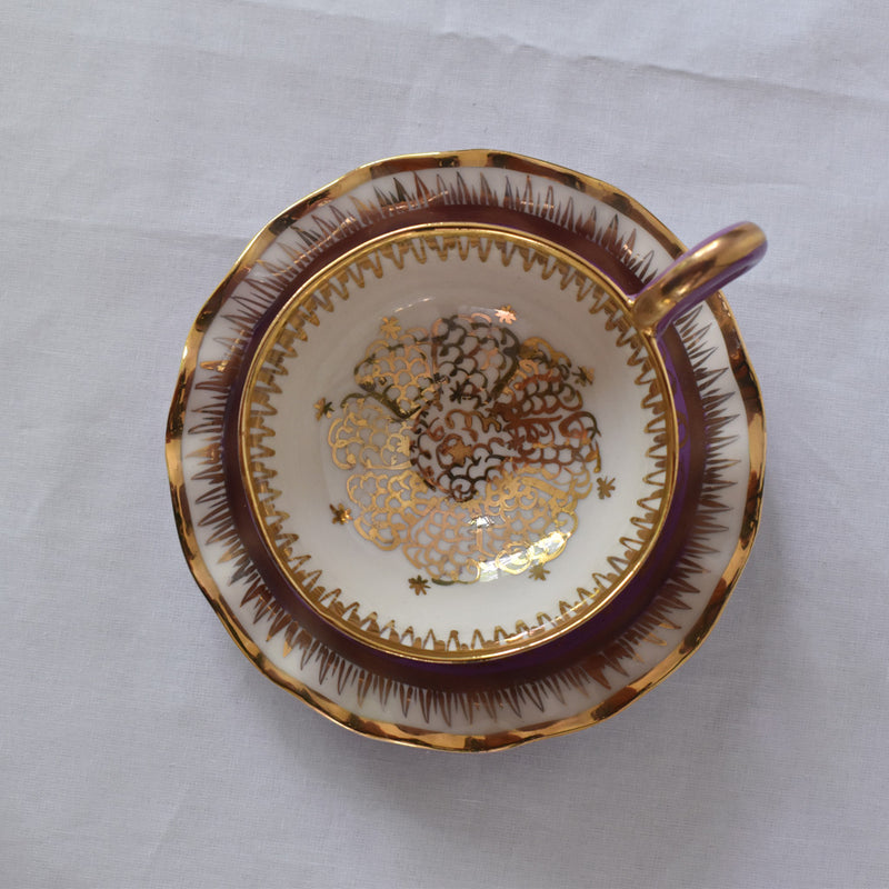 ア.ドラサンヴァル A.Dressinval コーヒーカップ＆ソーサー パープル