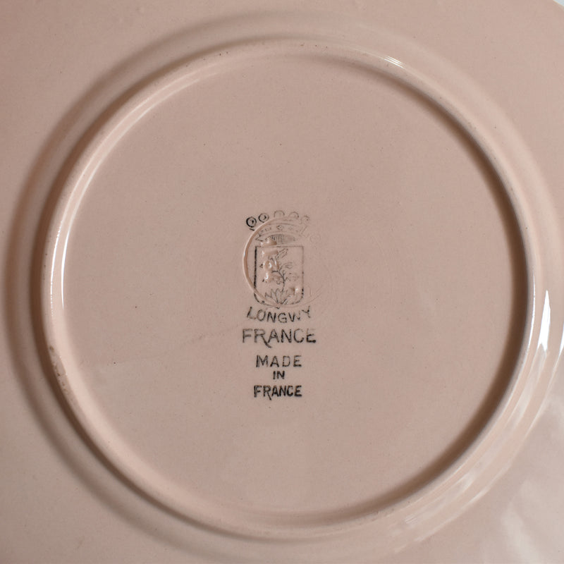 Vintage Dessert Plate - Luneville Octogonale Rose A
