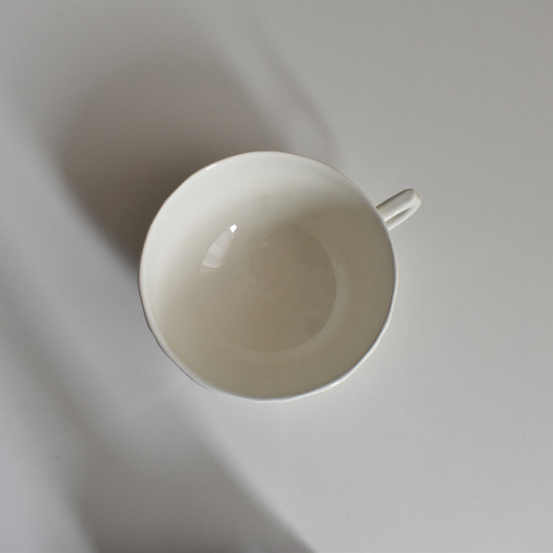 Vintage Chocolate Cup & Saucer, Gien Moustier Olerys B