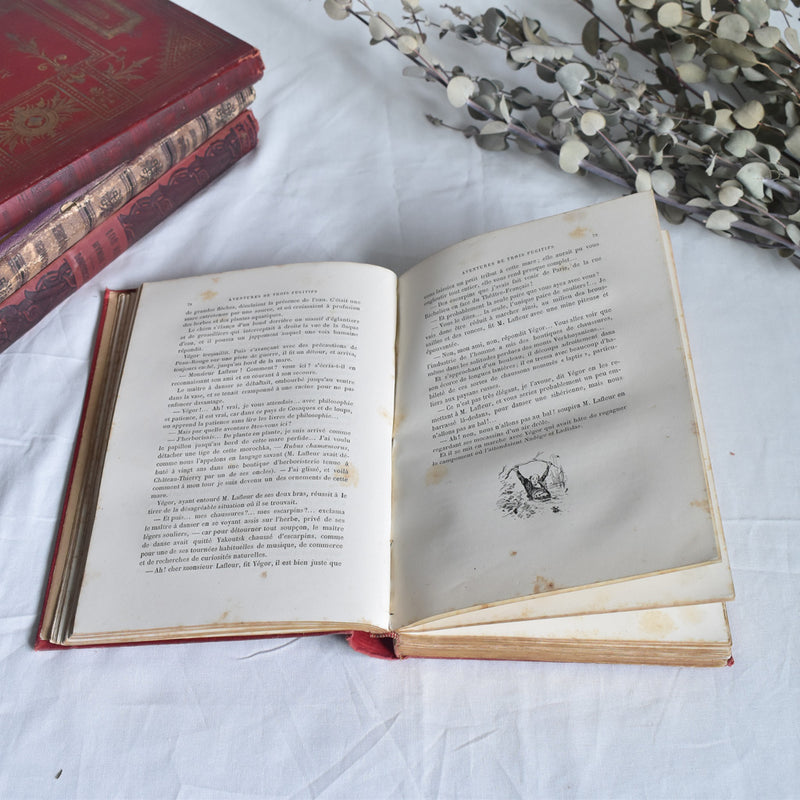 Antique book: Les aventures de trois Fugitifs