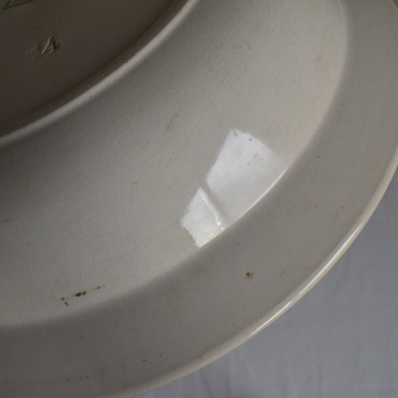 Antique Round Deep Plate, U&C Sarreguemines, Geranium