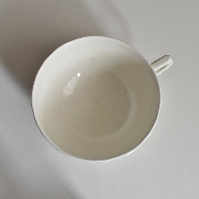 Vintage Chocolate Cup & Saucer, Gien Moustier Olerys B