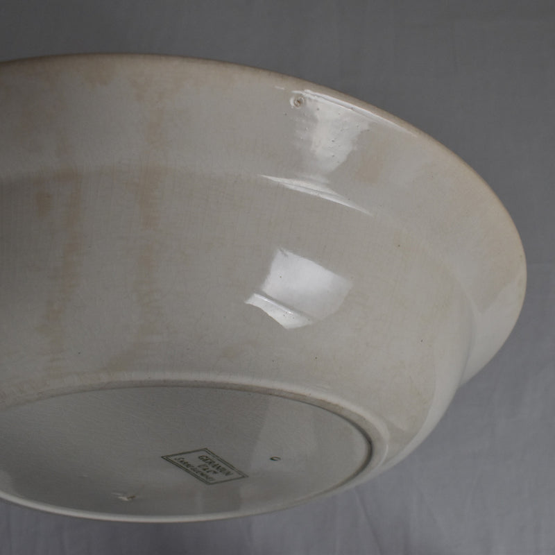 Antique Round Deep Plate, U&C Sarreguemines, Geranium