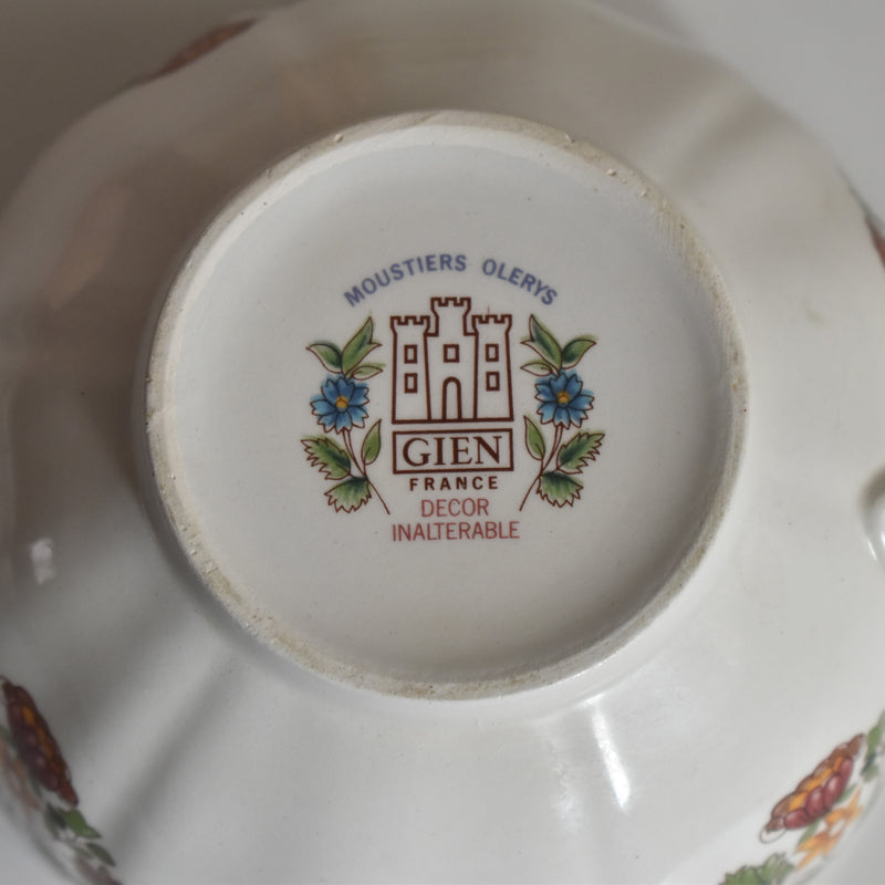 Vintage Chocolate Cup & Saucer, Gien Moustier Olerys B