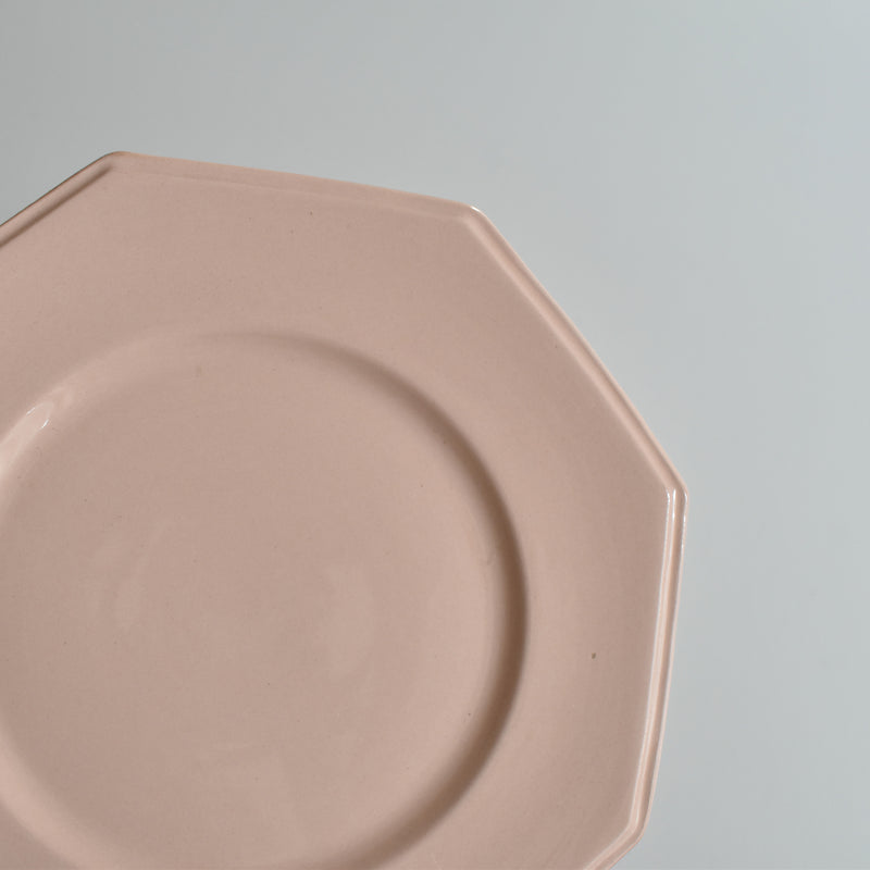Vintage Dessert Plate - Luneville Octogonale Rose A