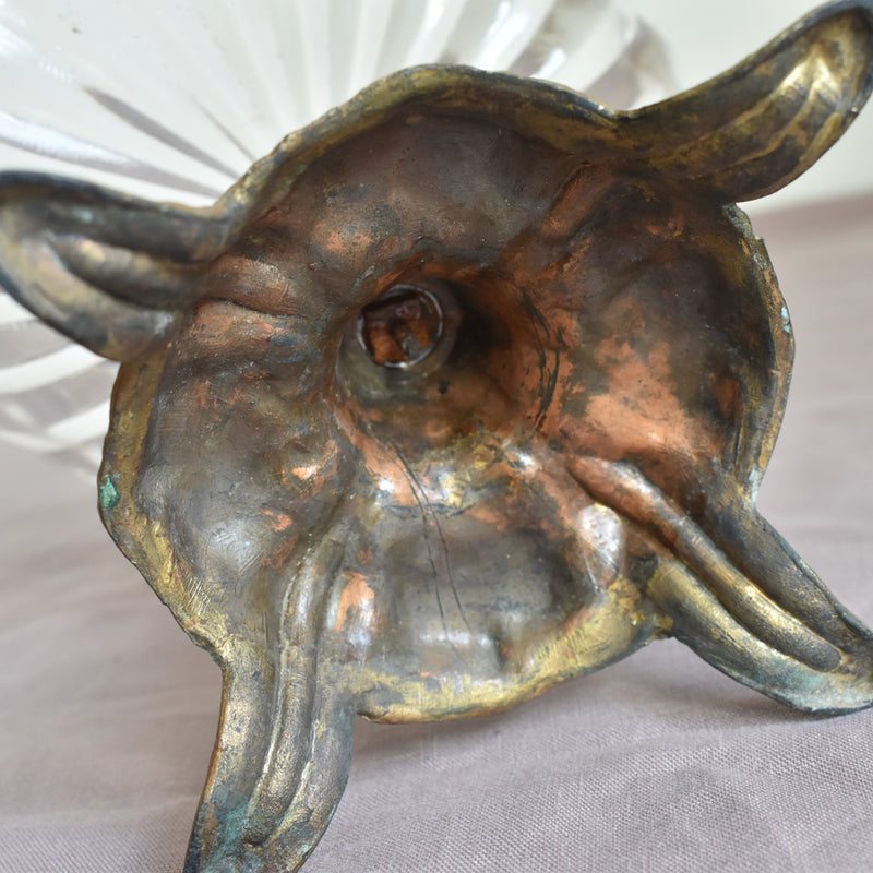 ガラス　ヴィンテージ　脚付きクープ