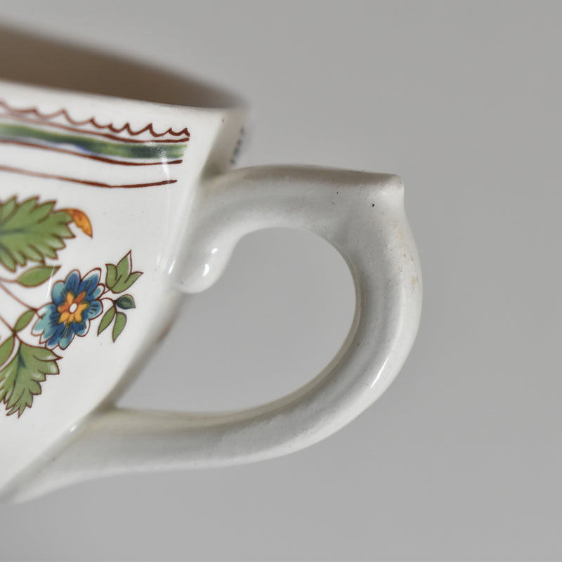 Vintage Chocolate Cup & Saucer, Gien Moustier Olerys B