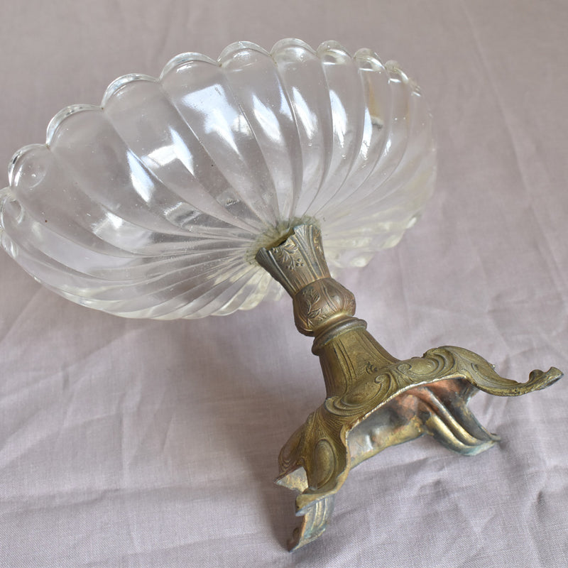 ガラス　ヴィンテージ　脚付きクープ