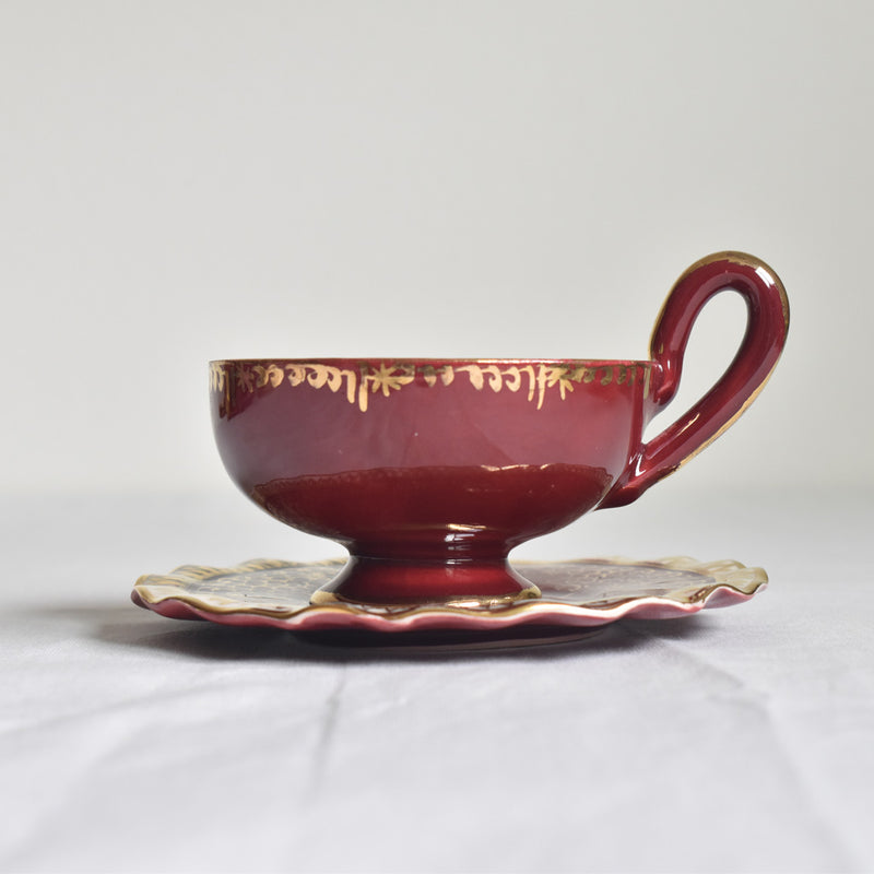 ア.ドラサンヴァル A.Dressinval コーヒーカップ＆ソーサー レッド C