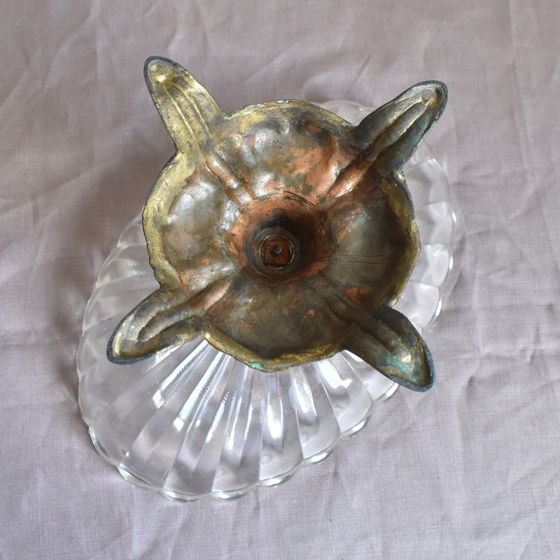 ガラス　ヴィンテージ　脚付きクープ