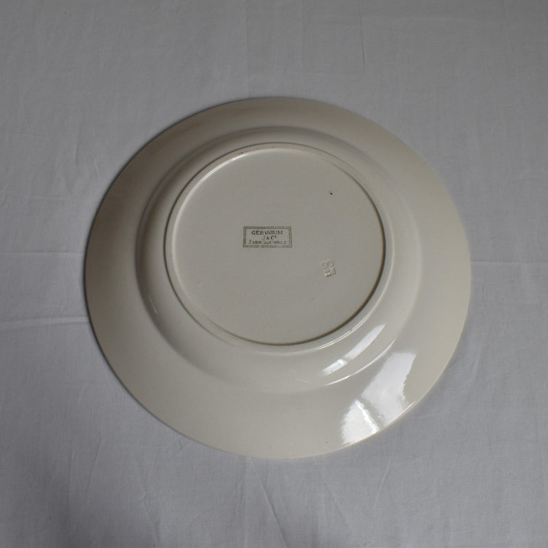Antique Round Large Plate, U&C Sarreguemines, Geranium