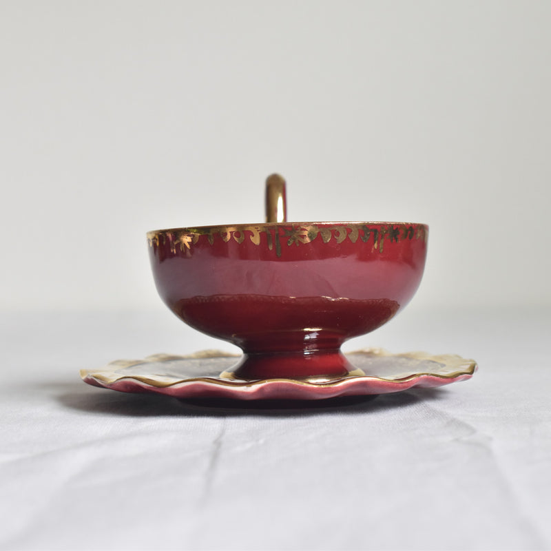 ア.ドラサンヴァル A.Dressinval コーヒーカップ＆ソーサー レッド C