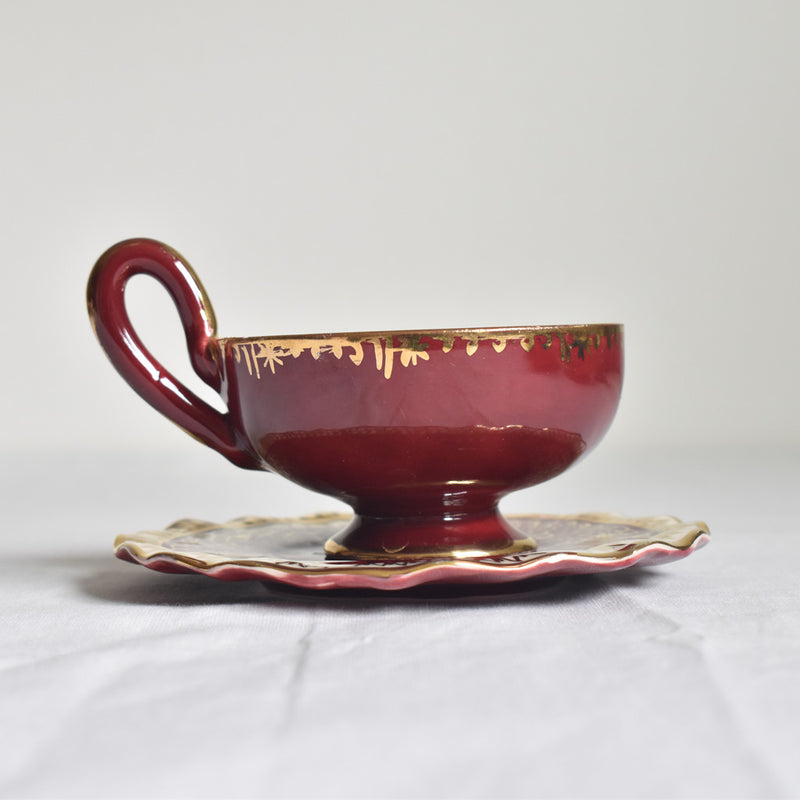 ア.ドラサンヴァル A.Dressinval コーヒーカップ＆ソーサー レッド C