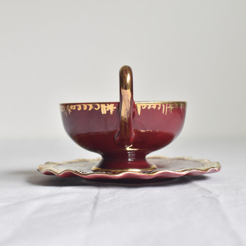 ア.ドラサンヴァル A.Dressinval コーヒーカップ＆ソーサー レッド C