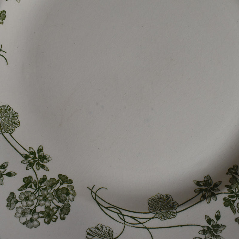 Antique Round Large Plate, U&C Sarreguemines, Geranium