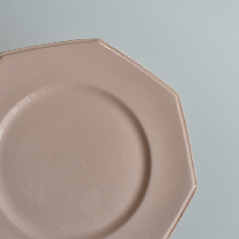 Vintage Dessert Plate, Longwy Octogonale Rose B