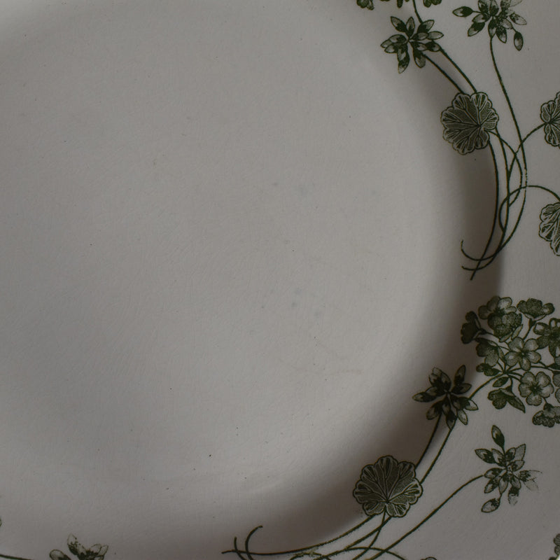 Antique Round Large Plate, U&C Sarreguemines, Geranium