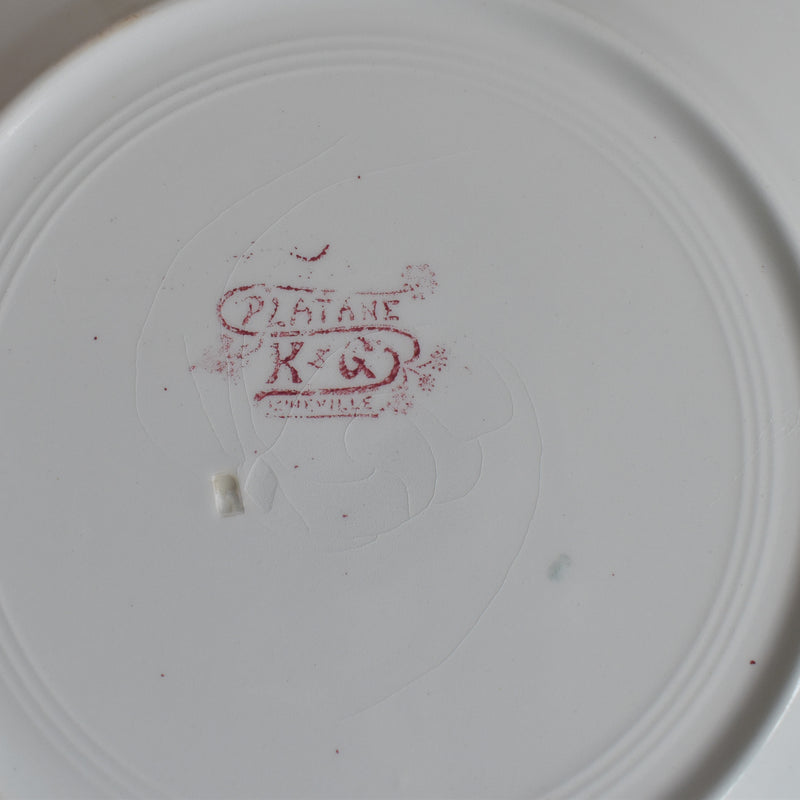 Antique Plate K&G Lunéville Platane H