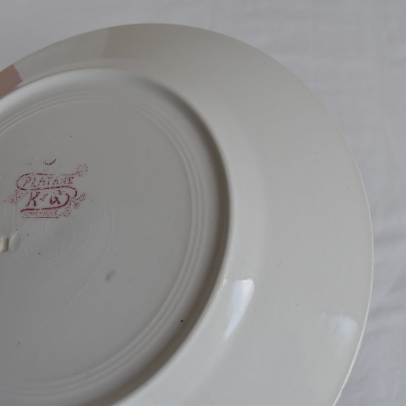 Antique Plate K&G Lunéville Platane H