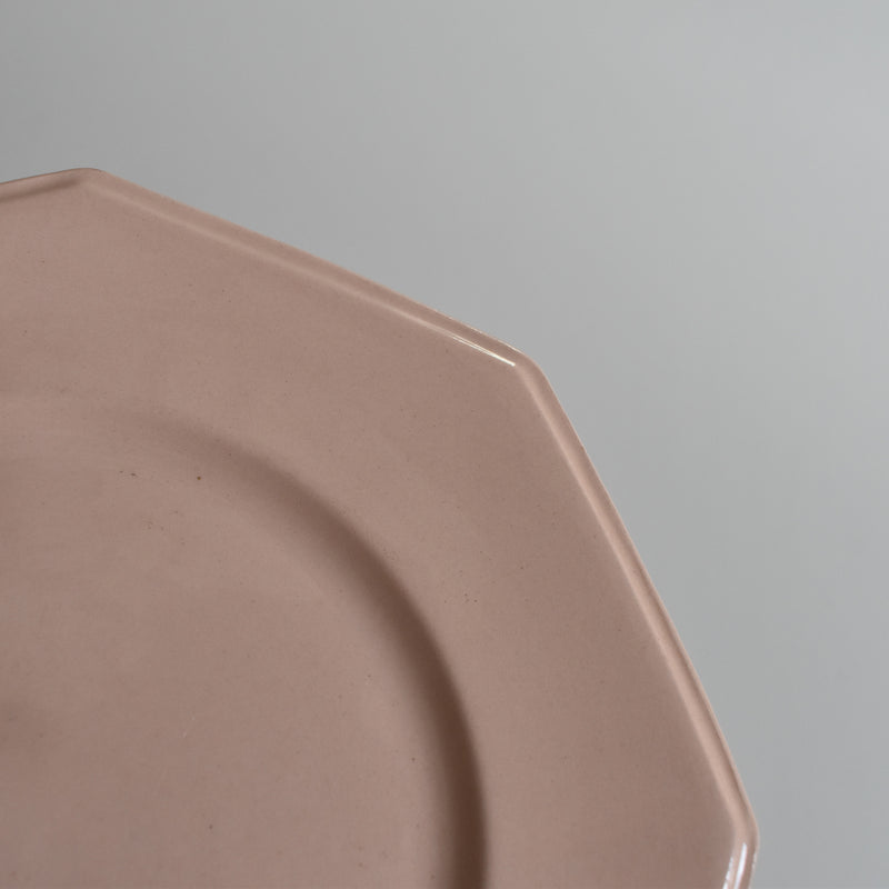 Vintage Dessert Plate, Longwy Octogonale Rose B