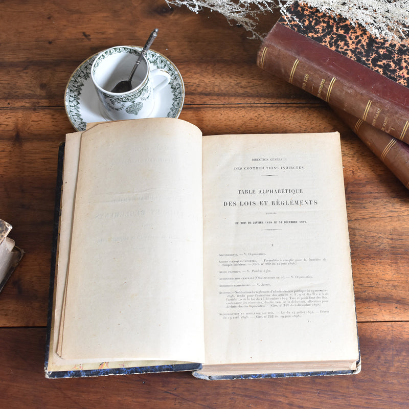 Antique Book "Lois et Reglements"