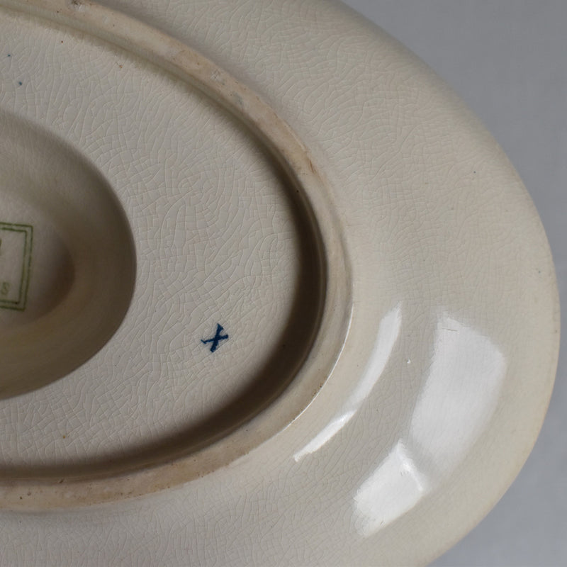 Antique Sauce Boat U&C Sarreguemines Geranium