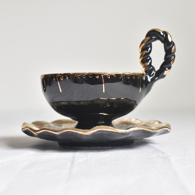 ア.ドラサンヴァル A.Dressinval コーヒーカップ＆ソーサー ブラック B