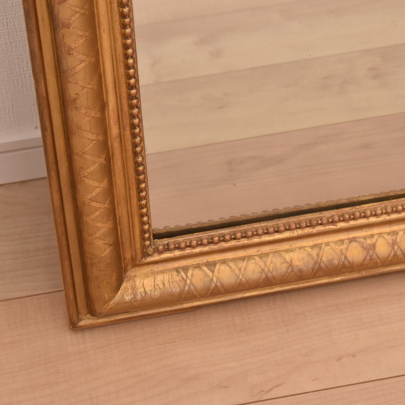 アンティーク鏡　ルイフィリップ様式　ゴールド