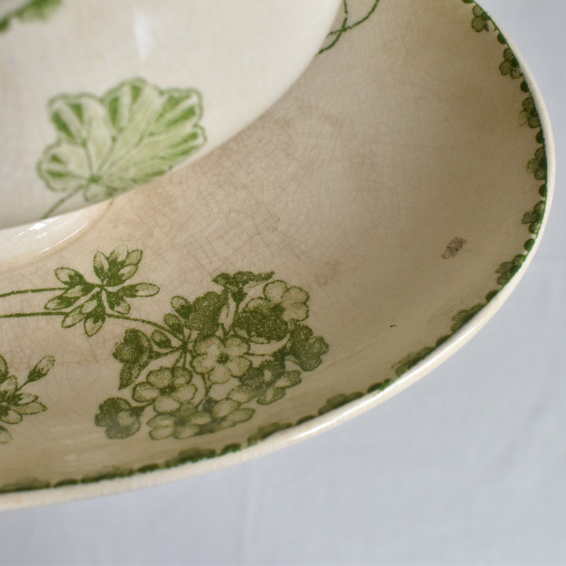 Antique Sauce Boat U&C Sarreguemines Geranium